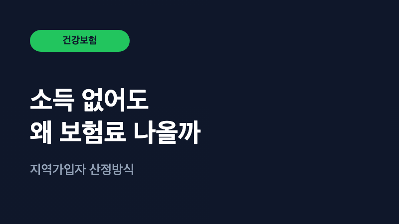지역가입자 건강보험료, 왜 소득 없어도 나오나요